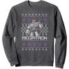 imageTransformers Christmas Megatron Ugly Sweater SweatshirtDark Heather Grey