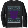 imageTransformers Christmas Retro Decepticon Ugly Sweater Style Long Sleeve TShirtBlack