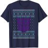 imageTransformers Christmas Retro Decepticon Ugly Sweater Style TShirtNavy Blue