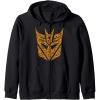 imageTransformers Halloween Decepticon Pumpkin Filled Mask Zip HoodieBlack