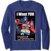 imageTransformers Optimus Prime I Want You Retro Poster Long Sleeve TShirtNavy Blue