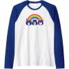 imageTransformers Pride Rainbow Faces Raglan Baseball TeeRoyal BlueWhite