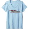 imageTransformers Red Gradient Classic Vintage Logo VNeck TShirtBaby Blue