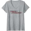 imageTransformers Red Gradient Classic Vintage Logo VNeck TShirtHeather Grey