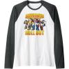 imageTransformers Retro Autobots Roll Out Group Shot Raglan Baseball TeeDark Heather GreyWhite