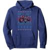 imageTransformers Roll Out Christmas Knit Style Pullover HoodieNavy Blue