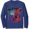 imageTransformers War For Cybertron Decepticon Autobot Split Long Sleeve TShirtNavy Blue