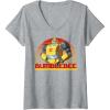 imageWomens Transformers Bumblebee Retro Stripes Vintage Portrait VNeck TShirtHeather Grey