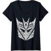 imageWomens Transformers Decepticons Detailed Logo VNeck TShirtBlack