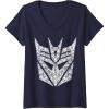 imageWomens Transformers Decepticons Detailed Logo VNeck TShirtNavy Blue