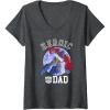 imageWomens Transformers Fathers Day Optimus Prime Heroic Dad Vintage VNeck TShirtDark Heather Grey
