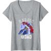 imageWomens Transformers Fathers Day Optimus Prime Heroic Dad Vintage VNeck TShirtHeather Grey
