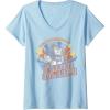 imageWomens Transformers Hey Soundwave Turn It Up Classic Retro Logo VNeck TShirtBaby Blue