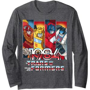 imageTransformers 1984 Vintage Autobots Panels Long Sleeve TShirtDark Heather Grey