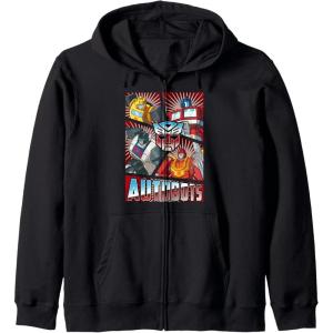 imageTransformers Autobots Cut Up Retro Vintage Panels Zip HoodieBlack