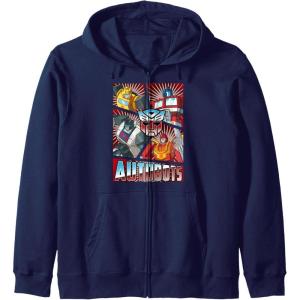 imageTransformers Autobots Cut Up Retro Vintage Panels Zip HoodieNavy Blue