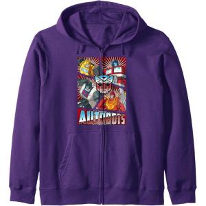 imageTransformers Autobots Cut Up Retro Vintage Panels Zip HoodiePurple