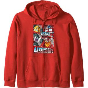 imageTransformers Autobots Cut Up Retro Vintage Panels Zip HoodieRed