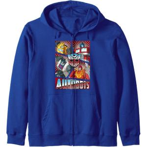 imageTransformers Autobots Cut Up Retro Vintage Panels Zip HoodieRoyal Blue