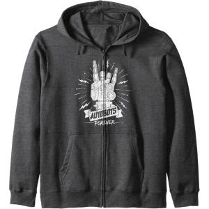 imageTransformers Autobots Forever Rock On Retro Rock Poster Zip HoodieDark Heather Grey