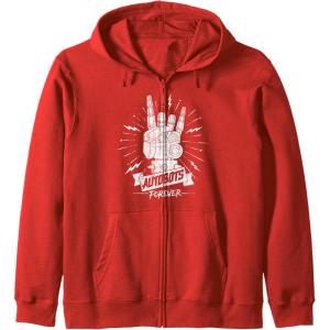 imageTransformers Autobots Forever Rock On Retro Rock Poster Zip HoodieRed