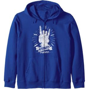 imageTransformers Autobots Forever Rock On Retro Rock Poster Zip HoodieRoyal Blue