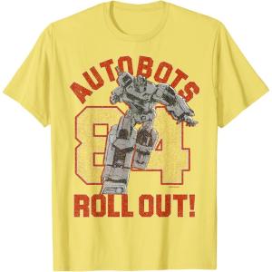 imageTransformers Autobots Roll Out 84 Vintage Collegiate TShirtLemon Yellow