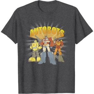 imageTransformers Autobots Trio Retro Cartoon Group Shot TShirtDark Heather Grey