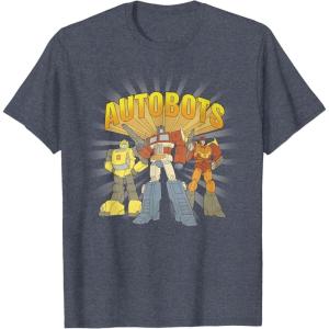 imageTransformers Autobots Trio Retro Cartoon Group Shot TShirtHeather Blue