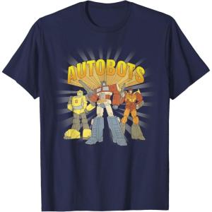 imageTransformers Autobots Trio Retro Cartoon Group Shot TShirtNavy Blue