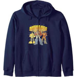 imageTransformers Autobots Trio Retro Cartoon Group Shot Zip HoodieNavy Blue