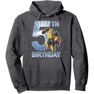 imageTransformers Bumblebee 5th Birthday Vintage Pullover HoodieDark Heather Grey