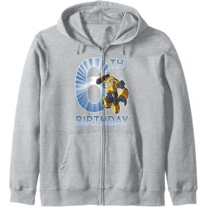 imageTransformers Bumblebee 6th Birthday Vintage Zip HoodieHeather Grey