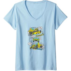 imageTransformers Bumblebee Action Comic Strip VNeck TShirtBaby Blue