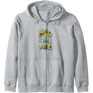 imageTransformers Bumblebee Action Comic Strip Zip HoodieHeather Grey