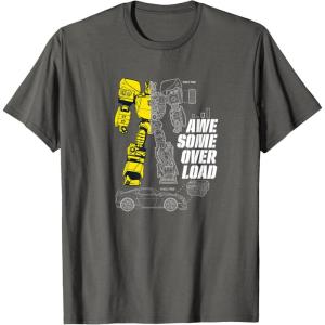 imageTransformers Bumblebee Awesome Overload Split TShirtAsphalt Grey