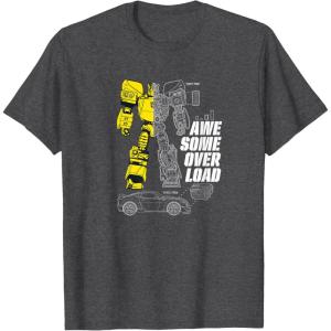 imageTransformers Bumblebee Awesome Overload Split TShirtDark Heather Grey