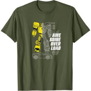 imageTransformers Bumblebee Awesome Overload Split TShirtOlive Green