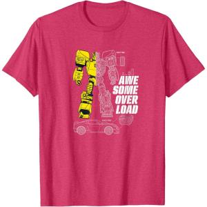 imageTransformers Bumblebee Awesome Overload Split TShirtRed Heather