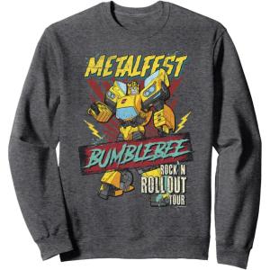 imageTransformers Bumblebee Vintage Metalfest Rock N Roll Tour SweatshirtDark Heather Grey