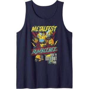 imageTransformers Bumblebee Vintage Metalfest Rock N Roll Tour Tank TopNavy Blue