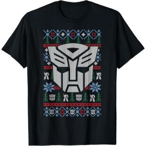 imageTransformers Christmas Autobots Retro Ugly Sweater Style TShirtBlack
