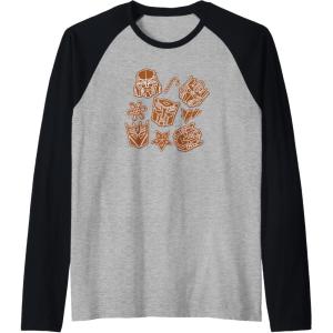 imageTransformers Christmas Gingerbread Cookies Raglan Baseball TeeBlackAthletic Heather