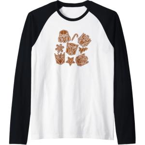 imageTransformers Christmas Gingerbread Cookies Raglan Baseball TeeBlackWhite