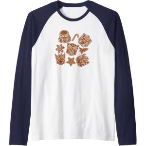 imageTransformers Christmas Gingerbread Cookies Raglan Baseball TeeNavy BlueWhite