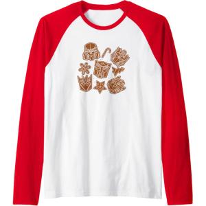 imageTransformers Christmas Gingerbread Cookies Raglan Baseball TeeRedWhite