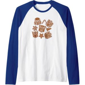 imageTransformers Christmas Gingerbread Cookies Raglan Baseball TeeRoyal BlueWhite