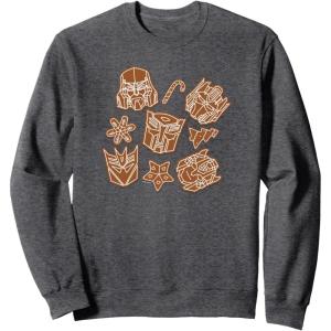 imageTransformers Christmas Gingerbread Cookies SweatshirtDark Heather Grey