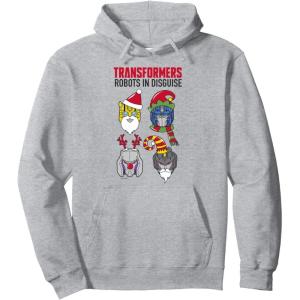 imageTransformers Christmas Group Shot Dress Up Disguise Pullover HoodieHeather Grey