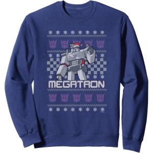 imageTransformers Christmas Megatron Ugly Sweater SweatshirtNavy Blue